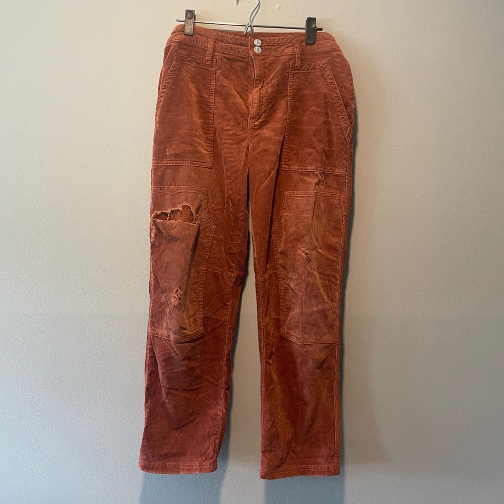 Anthropologie orange/rust corduroy pants size 31